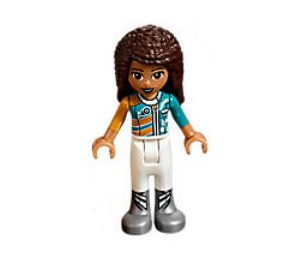 LEGO Andrea met Gold en Turquoise Racing Kleding Minifiguur