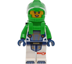 LEGO Astronaut met Groen Ruimte Pak en Smiling Gezicht Minifiguur