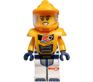 LEGO Astronaut met Oranje Ruimte Pak en Smiling Gezicht Minifiguur