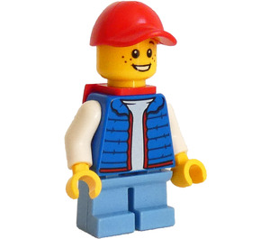 LEGO Billy - Blauw Vest en Rood Rugzak Minifiguur