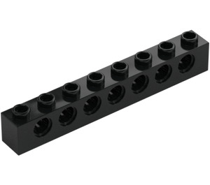 LEGO Zwart Steen 1 x 8 met Gaten (3702)