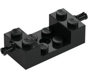 LEGO Zwart Steen 2 x 4 met Uitsparing en Wiel Holders (18892 / 42947)