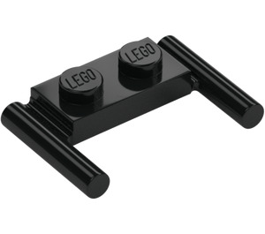 LEGO Zwart Plaat 1 x 2 met Handgrepen (3839)