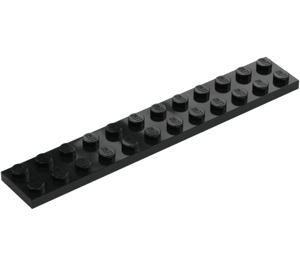 LEGO Zwart Plaat 2 x 12 (2445)