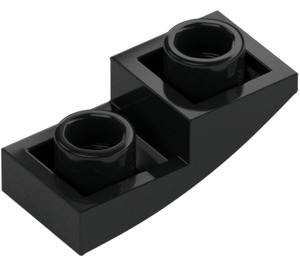 LEGO Zwart Helling 1 x 2 Gebogen Omgekeerd (24201)