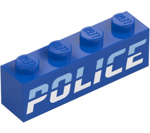 LEGO Steen 1 x 4 met Slanted 'Politie' logo (1414 / 3010)