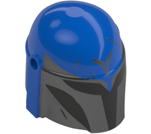 LEGO Helm met Zijkanten Gaten met Grey en Zwart Decoratie (3807)