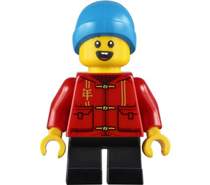 LEGO Boy in Rood Shirt Minifiguur