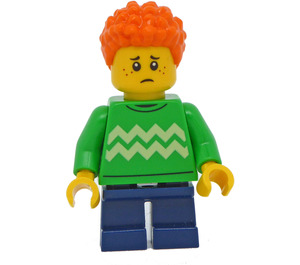 LEGO Boy met Fel groen Trui Minifiguur