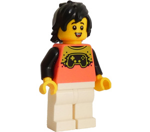 LEGO Boy met Koraalkleurig T-Shirt Minifiguur