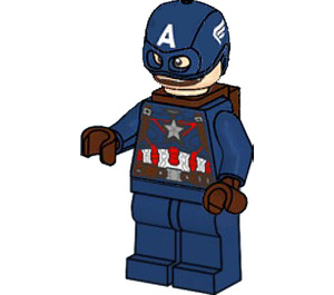 LEGO Kapitein America met Helm en Reddish Bruin Handen met Nekbeugel Minifiguur