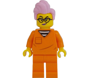 LEGO Boef met Roze Haar met Oranje Prison Pak Minifiguur