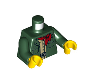 LEGO Vrouw in Donkergroen Jack met Rood Hoed Minifiguur Torso (973 / 76382)