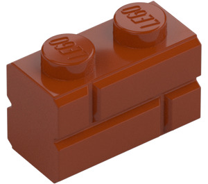 LEGO Donkeroranje Steen 1 x 2 met Embossed Bricks (98283)