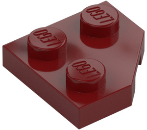 LEGO Donkerrood Wig Plaat 2 x 2 Cut Hoek (26601)