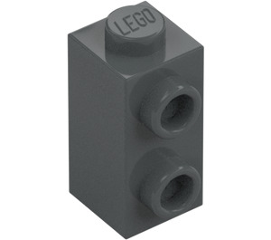 LEGO Donker steengrijs Steen 1 x 1 x 1.6 met Twee noppen aan de zijkant (32952)