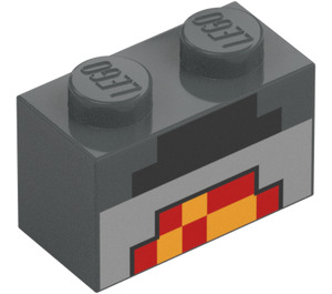 LEGO Steen 1 x 2 met Minecraft Zwart, Rood, en Geel Blocks (3004 / 37228)