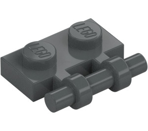 LEGO Donker steengrijs Plaat 1 x 2 met Handvat (Open uiteinden) (2540)