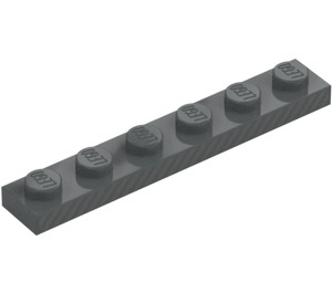 LEGO Plaat 1 x 6 met Grijs Strepen (3666 / 106730)