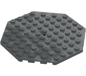 LEGO Donker steengrijs Plaat 10 x 10 Octagonal met Gat (89523)