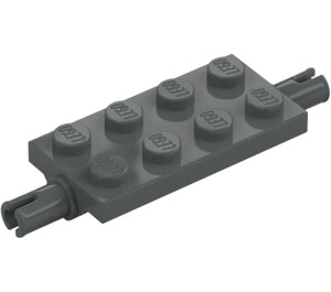 LEGO Donker steengrijs Plaat 2 x 4 met Pinnen (30157 / 40687)