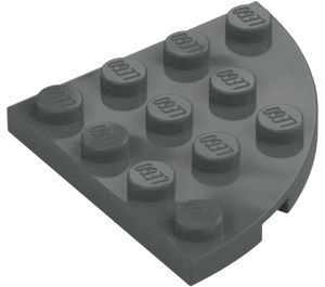 LEGO Donker steengrijs Plaat 4 x 4 Rond Hoek (30565)