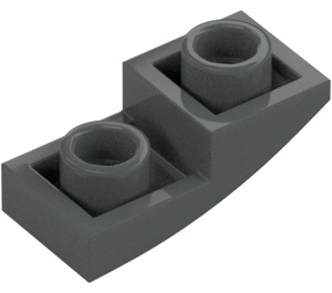 LEGO Donker steengrijs Helling 1 x 2 Gebogen Omgekeerd (24201)