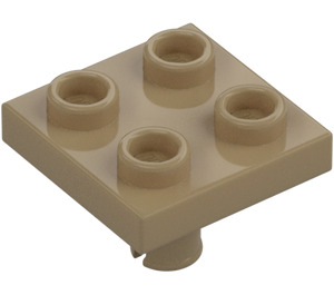 LEGO Donker zandbruin Plaat 2 x 2 met Onderkant Pin (2476 / 48241)