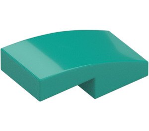 LEGO Donker turquoise Helling 1 x 2 Gebogen (3593 / 11477)