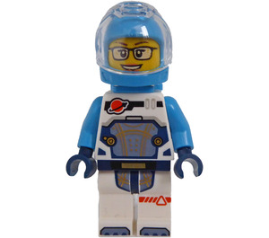 LEGO Vrouwelijk Astronaut met Donker azuurblauw Helm en Bril Minifiguur