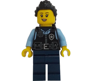 LEGO Vrouwelijk Politieagent met Zwart Haar Minifiguur