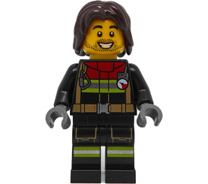 LEGO Brandweerman met Dark Bruin Haar Minifiguur