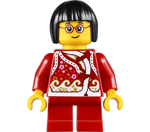 LEGO Meisje in Rood Shirt Minifiguur