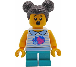 LEGO Meisje met Striped Trui met Turquoise Benen Minifiguur