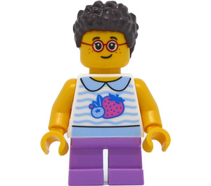 LEGO Meisje met Wit Striped Trui Minifiguur