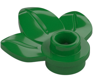 LEGO Groen Plaat 1 x 1 met 3 Plant Bladeren (32607)