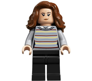 LEGO Hermione Granger met Grijs Striped Trui en Zwart Benen Minifiguur