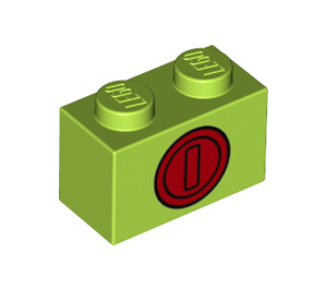 LEGO Steen 1 x 2 met Rood Munt (3004 / 76892)