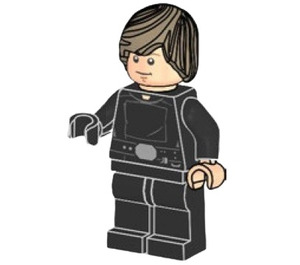 LEGO Luke Skywalker met Jedi Master Kleding en Halflang haar  Minifiguur