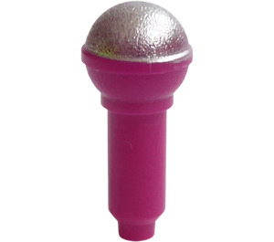 LEGO Magenta Microphone met Halve Metallic Zilver Top (21009 / 50511)