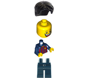 LEGO Mannelijk Voetbal Fan - FC Barcelona (Dark Blauw Benen) Minifiguur