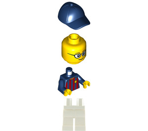 LEGO Mannelijk Voetbal Fan - FC Barcelona (Wit Benen) Minifiguur