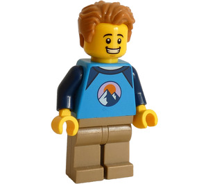 LEGO Man met Donker azuurblauw Shirt Minifiguur