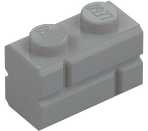 LEGO Medium steengrijs Steen 1 x 2 met Embossed Bricks (98283)