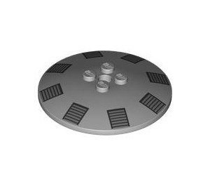 LEGO Dish 6 x 6 met Grijs vents (21599 / 101647)