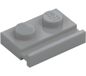 LEGO Medium steengrijs Plaat 1 x 2 met Deur spoor (32028)