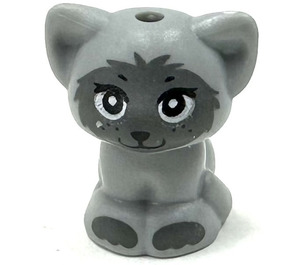 LEGO Sitting Kat (Klein) met Dark Stone Grijs Muzzle en Paws