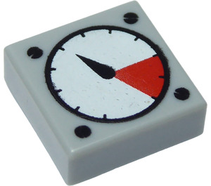 LEGO Medium steengrijs Tegel 1 x 1 met Pressure Gauge (3070 / 83484)