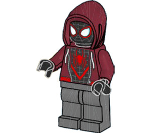 LEGO Miles Morales (Spider-Man) met Donkerrood Kap Minifiguur