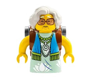 LEGO Mrs. Castillo met Bruin en Zilver Rolltop Rugzak Minifiguur